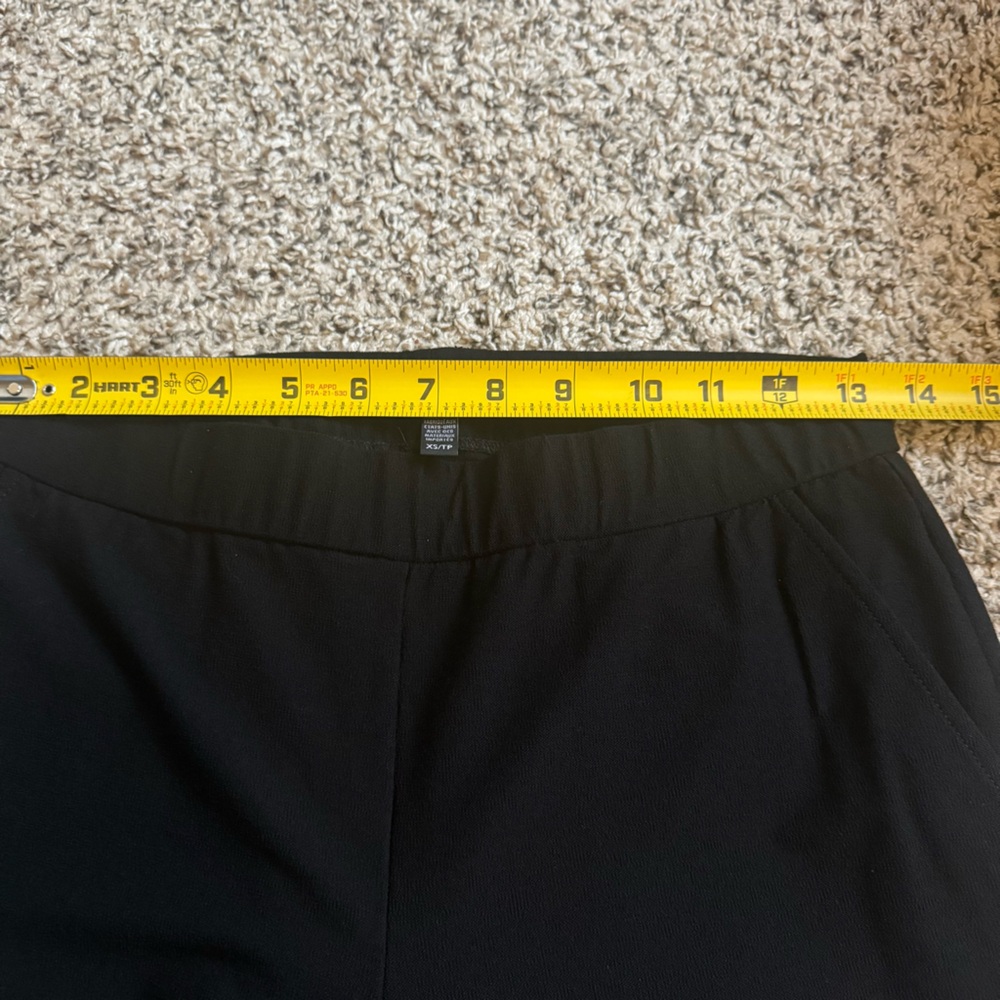 Eileen Fisher Black Straight Pant with Stretch Elastic Waistband Womens Size XS - Picture 9 of 12